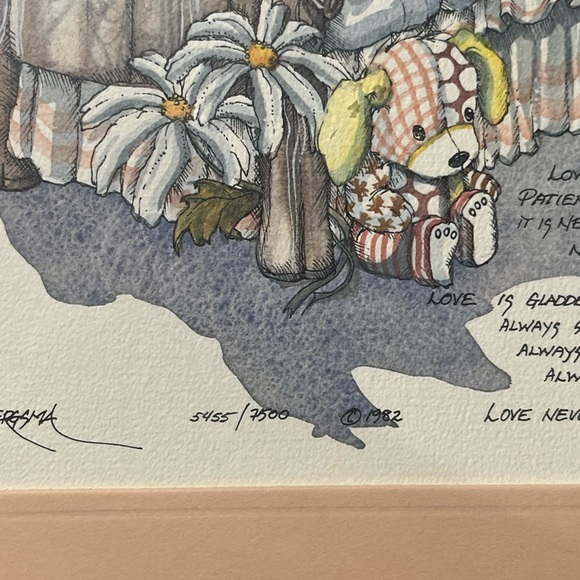 J. Bergsma 'LOVE NEVER ENDS' 1982 Limited Edition Signed Numbered Framed - RARE! - Picture 6 of 14